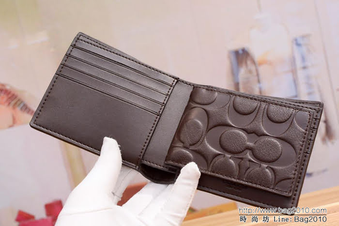 COACH蔻馳 原廠原單 男款短錢包 75003  Chz1318